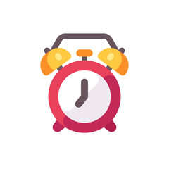 Red alarm clock flat icon