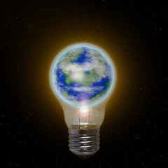 Planet als Glühlampe