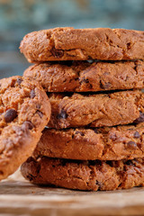 cookie pyramid on wooden table