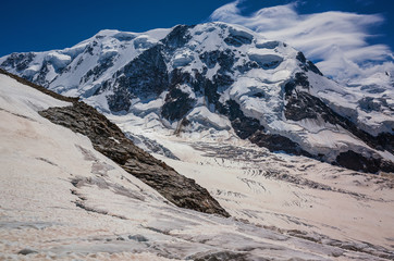 View of the Matterhorn. Swiss alps. Zermatt, Switzerland. Summer.