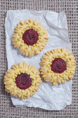 Tasty cookies close up