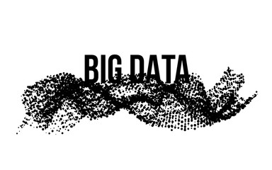 BIG DATA.Stage a process of change or forming development big data. Element with dots. Graphic abstract background communication. Digital data visualization. Vector