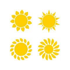 Flat sun icon. Sun pictogram. Trendy vector summer symbol for website design, web button, mobile app. Template vector illustration.