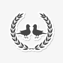 Laurel logo with pigeon or dove sticker