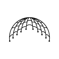 Fishing net icon, logo isolated on white background