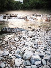 Evening at the Soca river, Slovenia