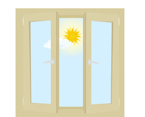Open home window. vector illustration
