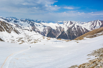 Muhu Pass, Karachay-Cherkessia, Russia. Caucasus Mountains landscape.