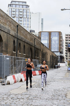 Runners in the city.
