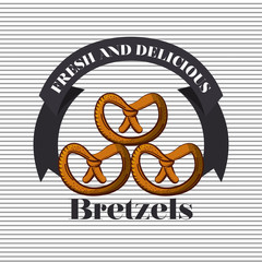 Bretzels bread of bakery vector design