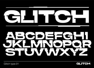 Glitchy vector font. A creative typeface for logo and poster design