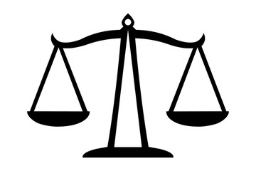 Justice scales icon. Law balance symbol.Vector illustration