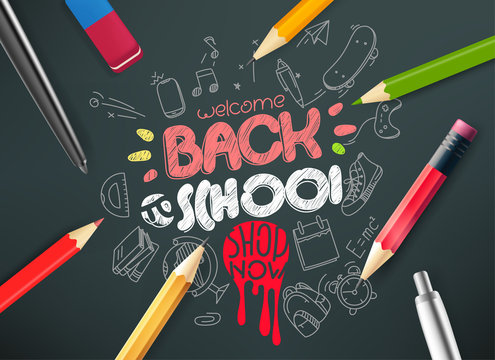 Special autumn offer banner. Back to school concept