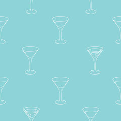 Seamless Pattern with Cocktail Glasses