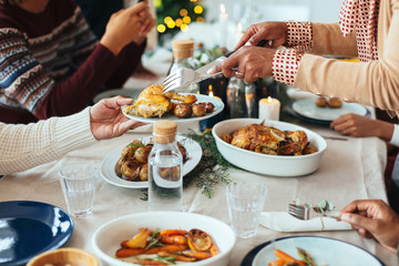 Family Christmas lunch at home.