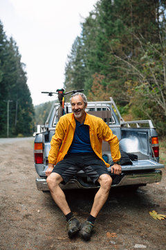 Active mountain bike man
