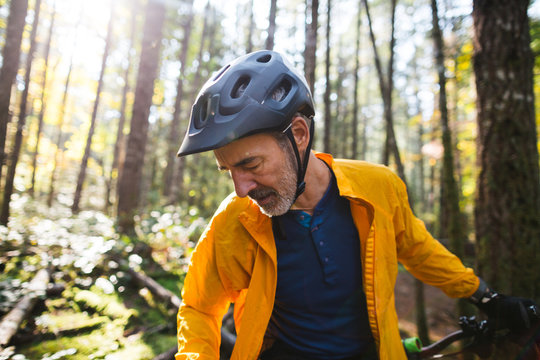 Active mountain bike man