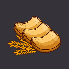 Fototapeta premium Toast bread of bakery vector design