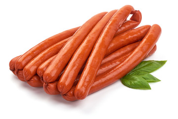 Hot dog sausages, isolated on white background