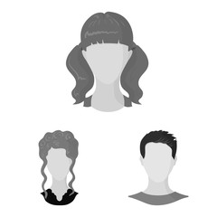 Vector design of character and profile icon. Collection of character and dummy vector icon for stock.