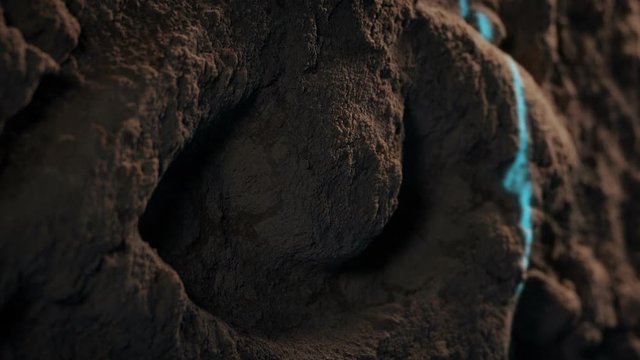 Laser Scanning Ancient Eye Symbol Stone Carving
