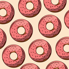 Fototapeta premium Donuts of bakery vector design