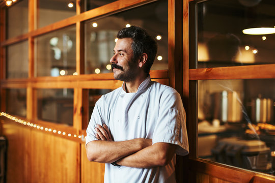 Portrait of a chef in a restaurant.