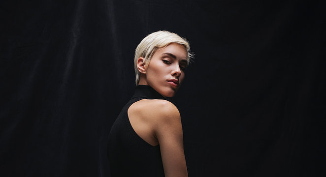 Studio Portrait of a Woman Fashion Model