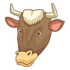 Cow animal head cartoon isolated