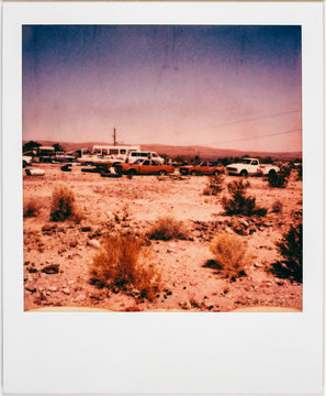 Broken American Cars Vintage Polaroid
