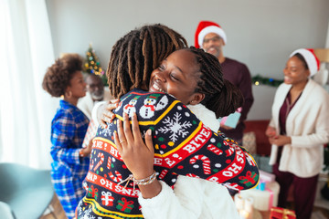 Christmas family at home.