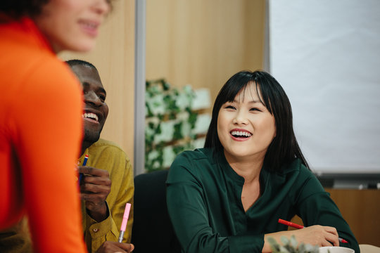 Asian woman in a meeting at the office