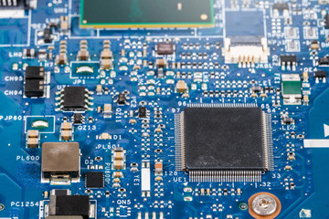 Detail of an electronic circuit board with processor