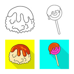 Vector design of confectionery and culinary logo. Collection of confectionery and product stock vector illustration.
