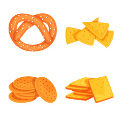 Isolated object of food and crunchy symbol. Set of food and flavor vector icon for stock.