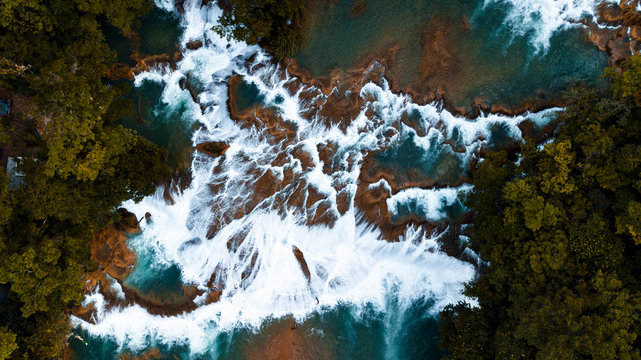 Beautiful waterfall near jungle