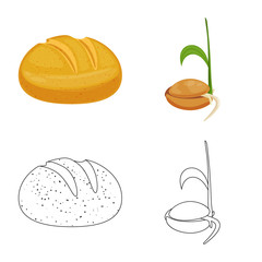 Isolated object of agriculture and farming symbol. Collection of agriculture and plant stock symbol for web.