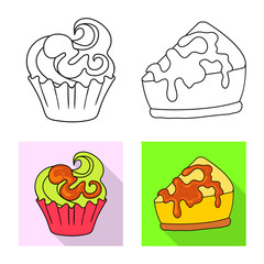 Vector illustration of confectionery and culinary sign. Set of confectionery and product stock symbol for web.