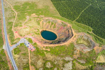 Kerid crater lake in the Golden Circle, Southern Iceland. © Lukasz Janyst