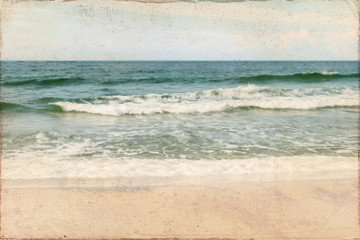 Vintage Weathered Beach Postcard - 281325867