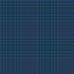 Blue glen check seamless pattern with green and black stripes