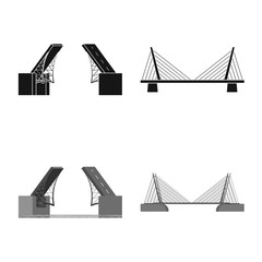 Isolated object of connection and design sign. Set of connection and side vector icon for stock.