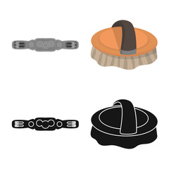 Isolated object of equipment and riding symbol. Collection of equipment and competition stock symbol for web.