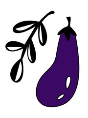 Simple Vegetables set composition. Linear graphic. Scandinavian style. Healthy food illustration. Autumn, harvest, fall