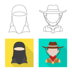 Isolated object of imitator and resident symbol. Set of imitator and culture stock symbol for web.