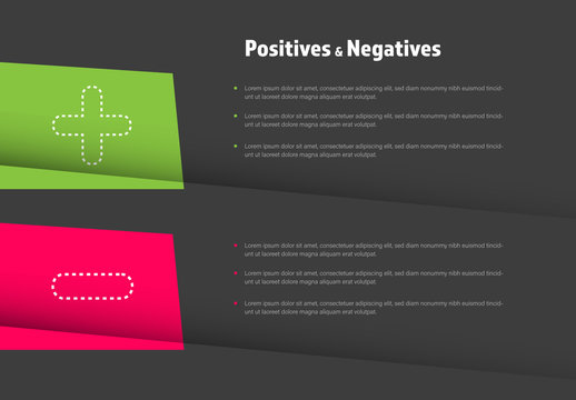 Positives and Negatives Table Layout