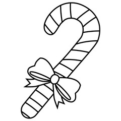 Vector cartoon candy cane isolated