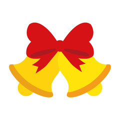 Vector cartoon cute christmas bell isolated