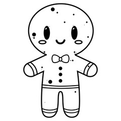 Vector cartoon cute gingerbread isolated