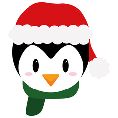 Vector cartoon cute penguin isolated